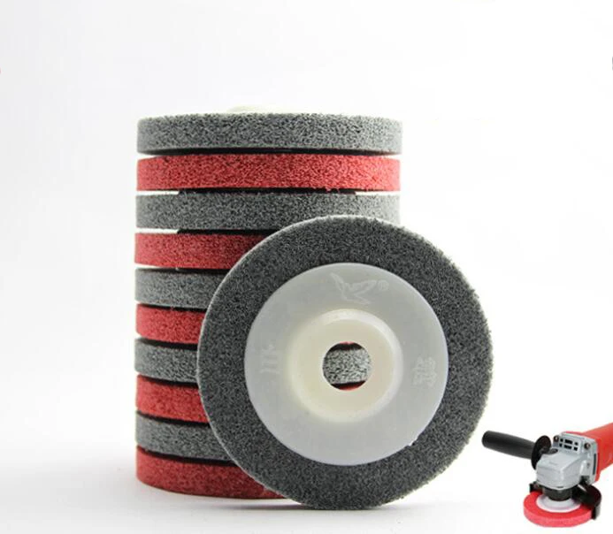 100*16 Nylon Fiber Wheel Stainless Steel Angular Polishing Grinding Disc with Cover | Инструменты
