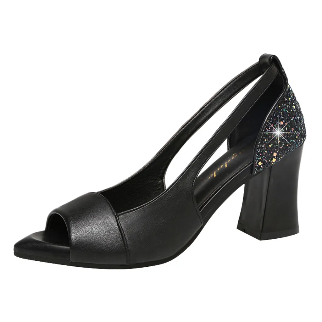 SAGACE/женская модная повседневная обувь на высоком каблуке с открытым носком