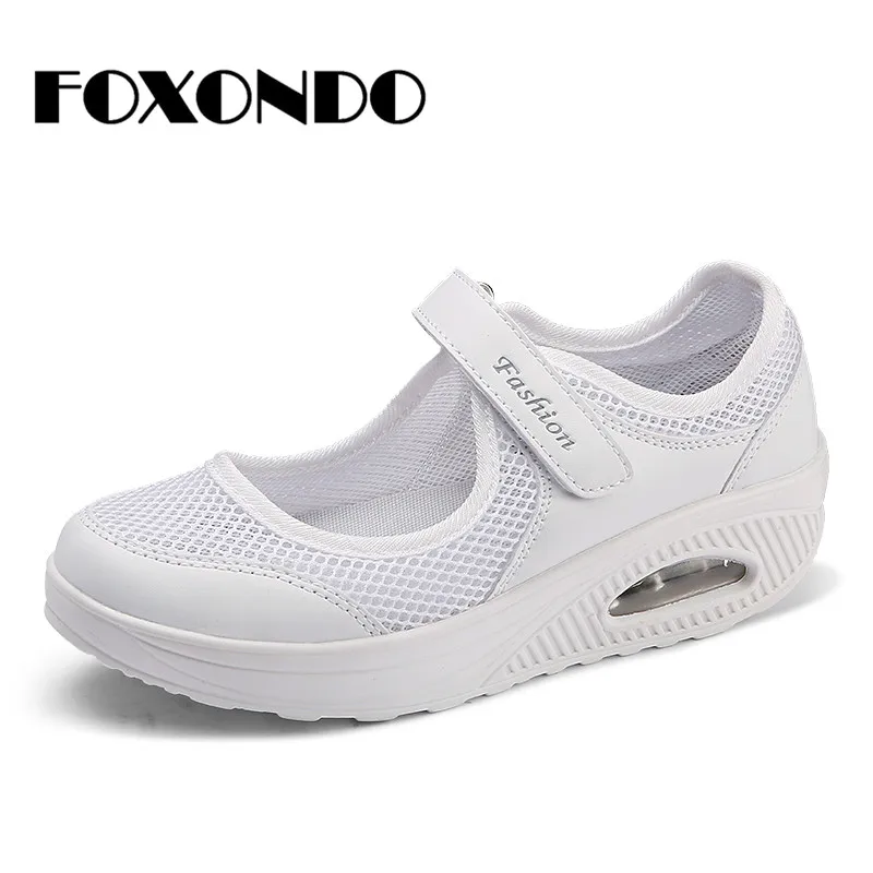 FOXONDO/2019 г. летние модные женские туфли на плоской платформе женская Повседневная
