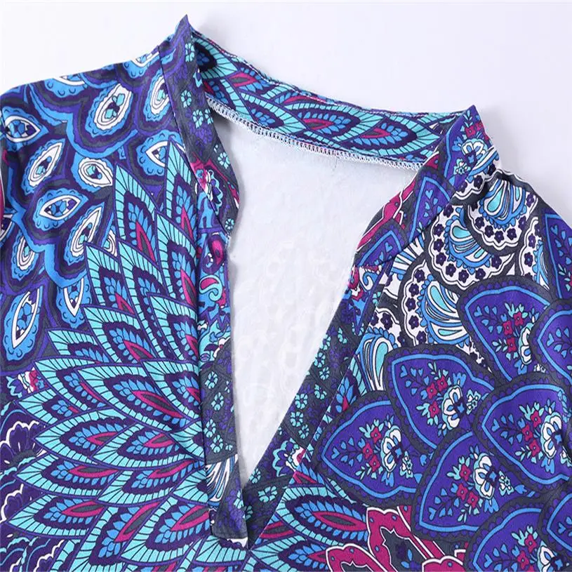 Женская свободная одежда с цветочным принтом рукав 3/4 высокое качество мода 2018