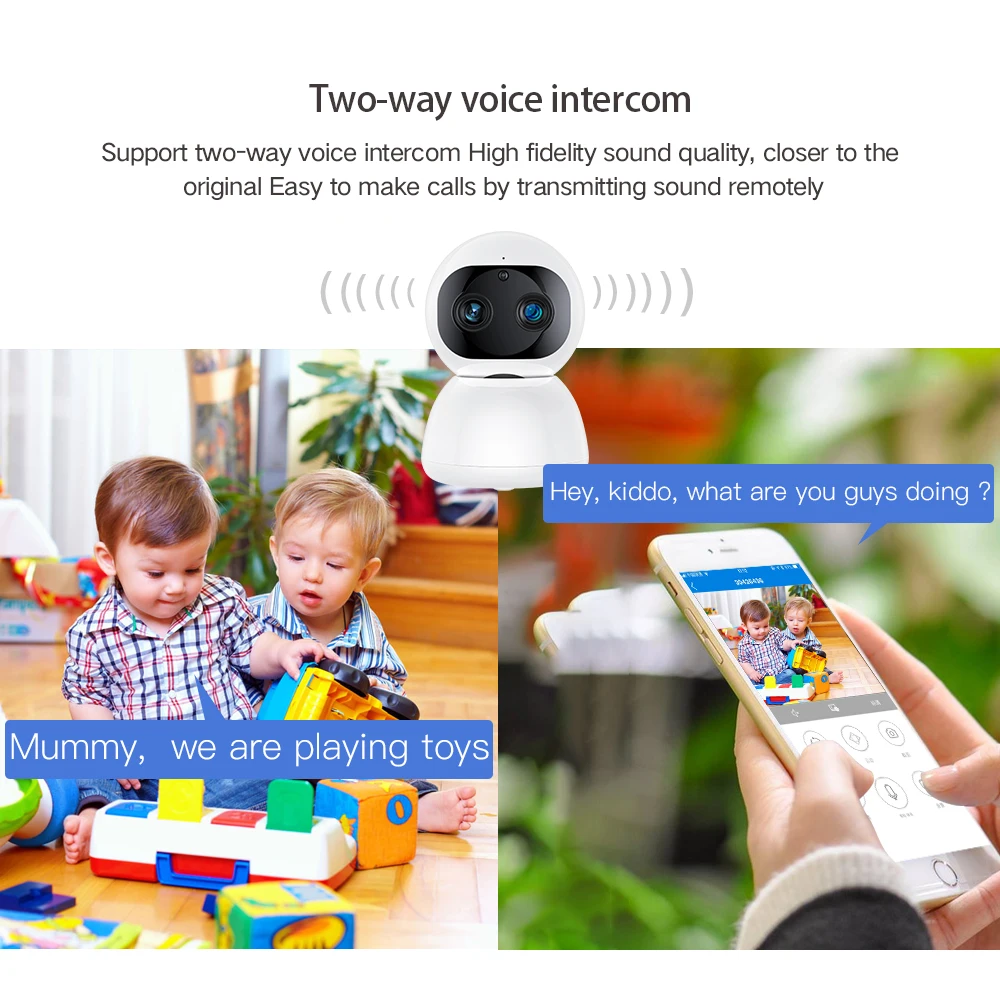 SDETER беспроводная камера безопасности с двойным объективом 1080P облачная Wi Fi IP CCTV