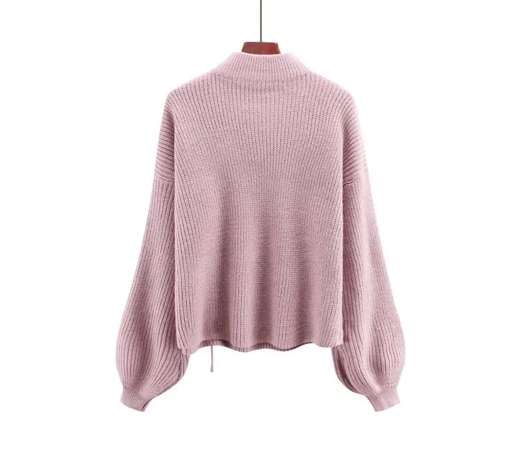 2018 New Women Sweater V-Neck Solid Color Casual Loose Ladies Knitted Pullover Jumper Spring Autumnn Winter | Женская одежда