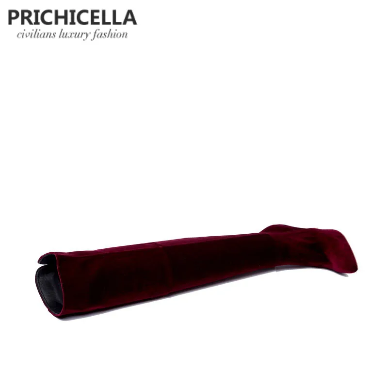 Prichicella красное вино тонкий высокий каблук стрейч облегающие пикантные эластичные тонкие длинные пинетки