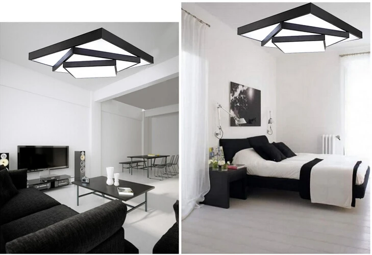 Современный квадратный стеклянный потолок светодиодный светильник теплого или