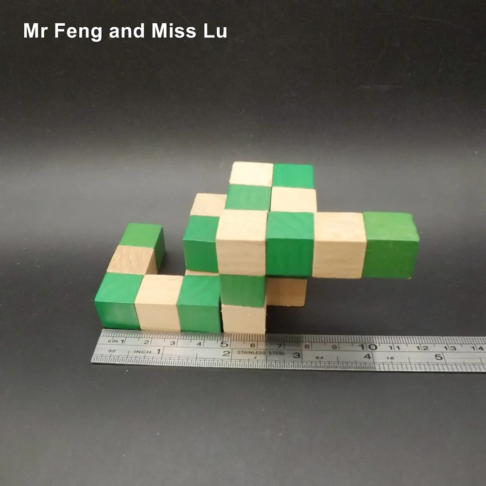 Деревянный замок Kong ming Lu ban 3D куб дракона зеленые блоки подарок для детей | Игрушки