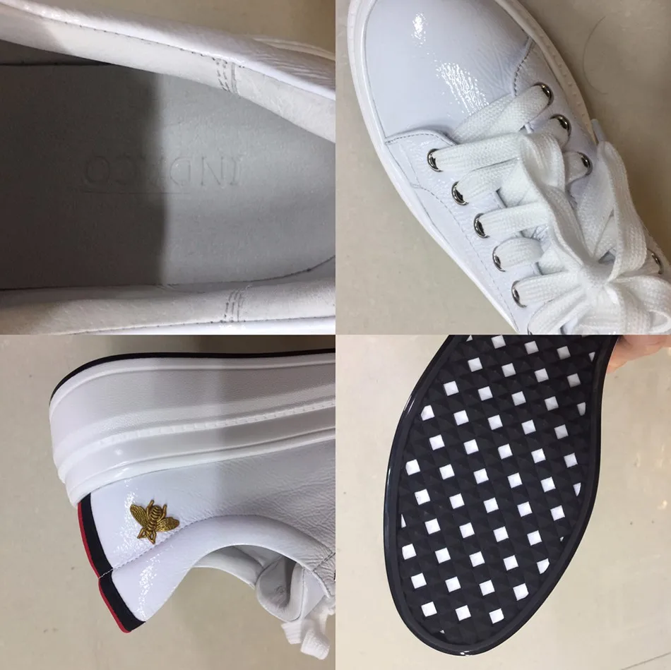 Кроссовки Женские Кожа на платформе Мода белые кросовки 5cm 35-40 обувь женская натуральная кожа