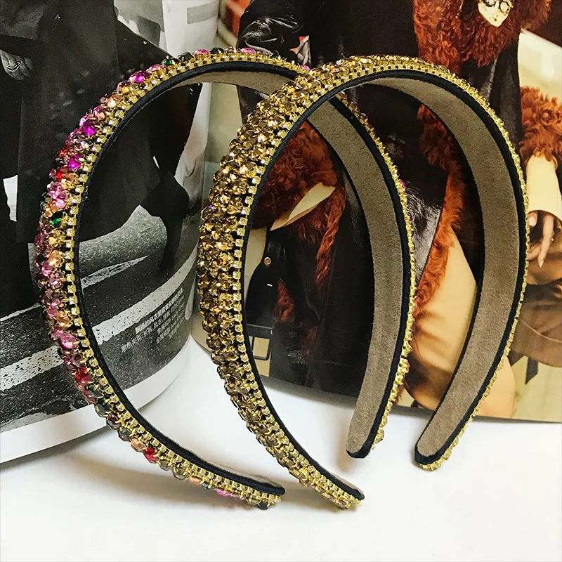 

Version hot-selling water drill wide-edge crystal hairpin Korean hair ornament head hoop wholesale classic high-grade hair hoop