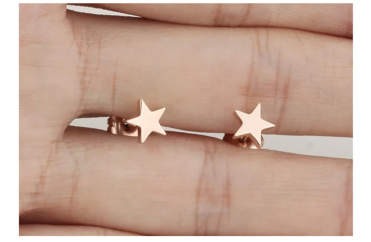 Горячие продажи изысканный Titanium стали пентаграмма серьги стержня для женщин