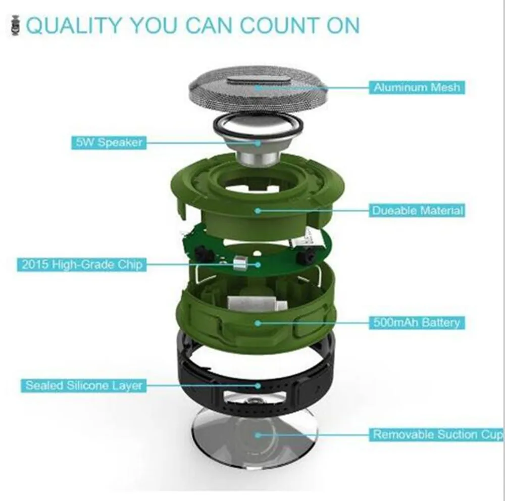 Новый беспроводной водонепроницаемый динамик C6 с приводом 5 Вт поддержка SD TF