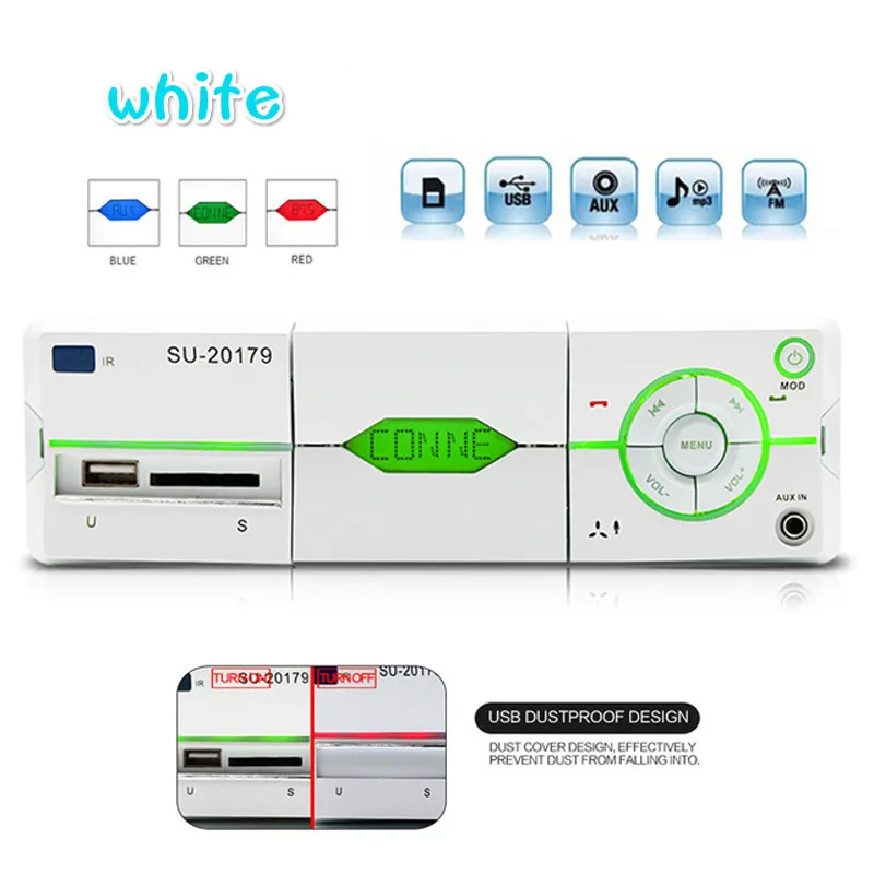 Автомагнитола 1 Din автомагнитола стерео FM Bluetooth 2 0 Usb AUX вход Mp3 WMA радио свободные