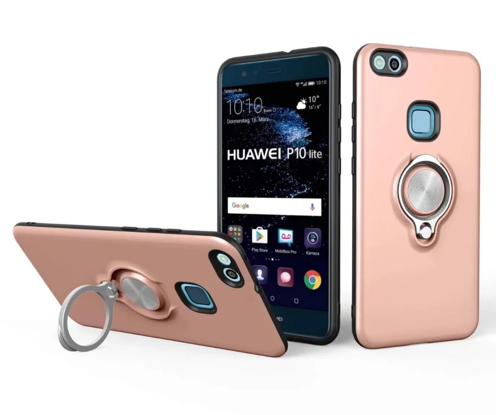 FULAIKATE чехол подставка с кольцом для Huawei P10 Lite 2017 противоударный мягкий из ТПУ P10lite