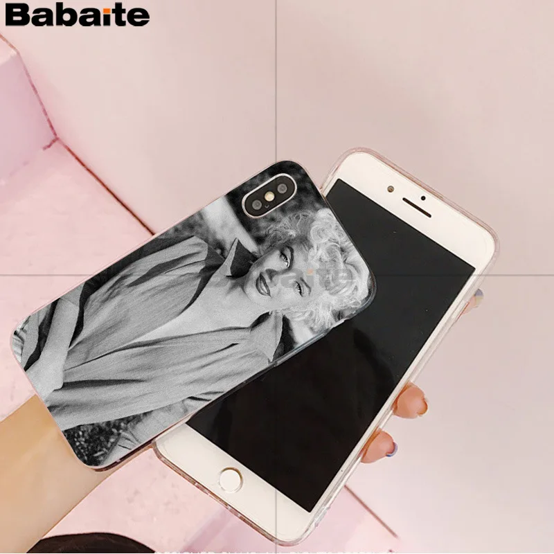 Babaite Мэрилин Монро Мягкий ТПУ чехол для телефона iPhone X XS MAX 6 6s 7 7plus 8 8Plus 5 5S SE XR