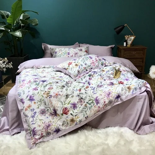 bedding set 3 Шелковистый Египетский хлопок 3D роскошный комплект постельного белья Королева Король Размер постельное белье лист птицы печати пододеяльник хлопок постельное белье Простыня Комплект - Цвет: bedding set 3