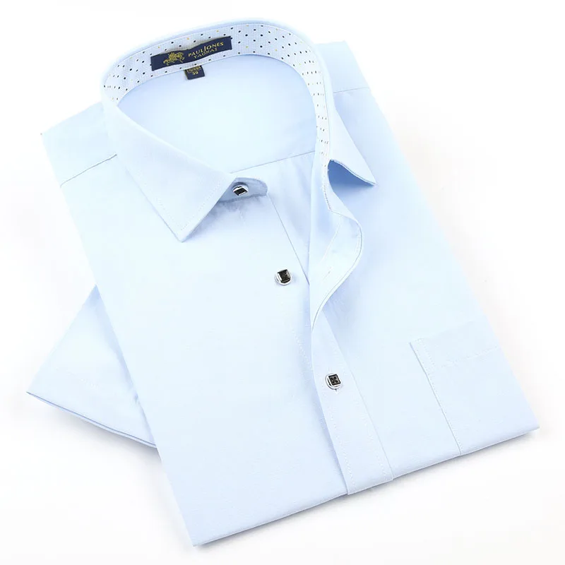 D4222 Pauljones D422x Модные Качественные корейские мужские рубашки льняные с коротким рукавом, повседневные деловые платья Slim fit Мужские Роскошные летние рубашки - Цвет: D4222