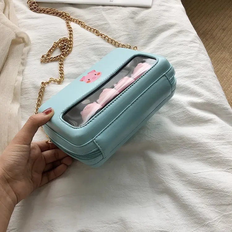 Летние новые модные сумки для женщин pu кожаные сумки женские повседневные Мультяшные цепи женская сумка-мессенджер сумки на плечо