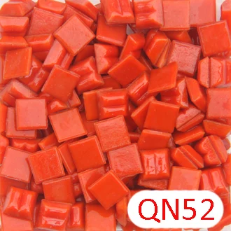 QN52 200 г/280 шт 10X10 мм 3/8 дюймов оранжевая Серия без точек кварцевая мозаика хобби, Мини Свободные кварцевые стеклянные детали, мозаика tessera - Цвет: QN52