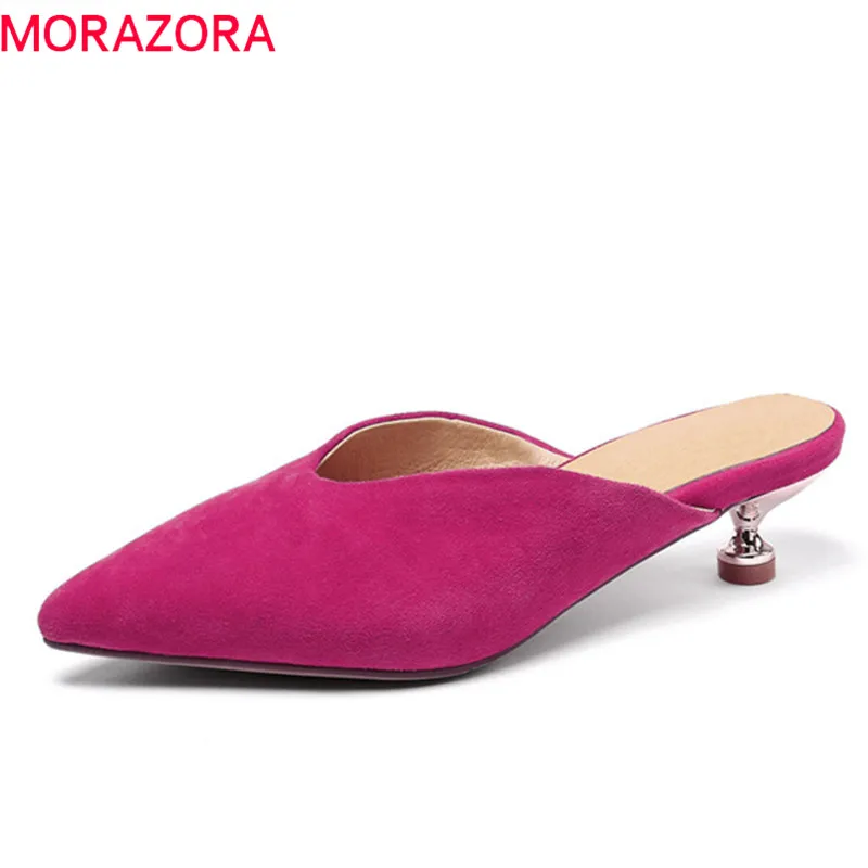 MORAZORA/2019 горячая распродажа женские туфли-лодочки замшевые летние туфли без