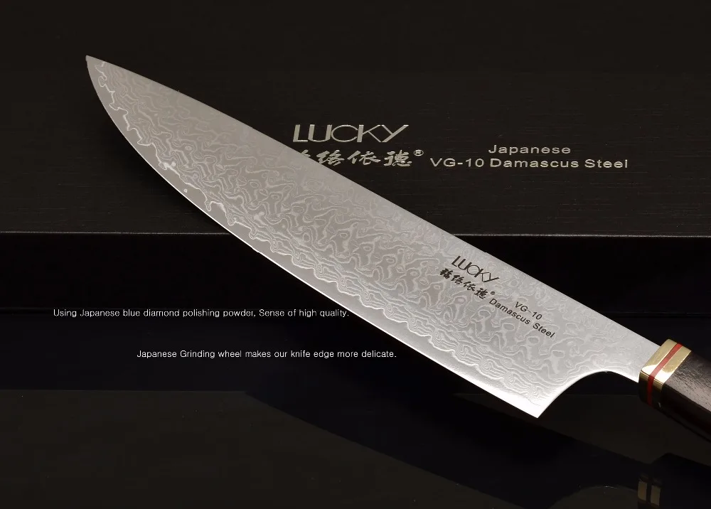 Кухонный нож шеф-повара сантоку Кливер Nakiri набор японский Дамаск VG10 сталь эбеновая ручка разделочная рыба мясо овощи 46-49