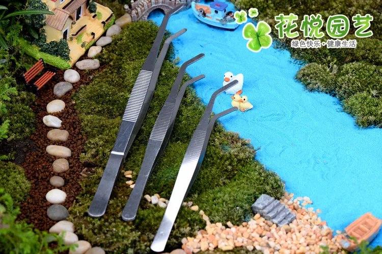 1 шт. Полезная из нержавеющей стали пинцет DIY Сказочный Сад ремесло украшение