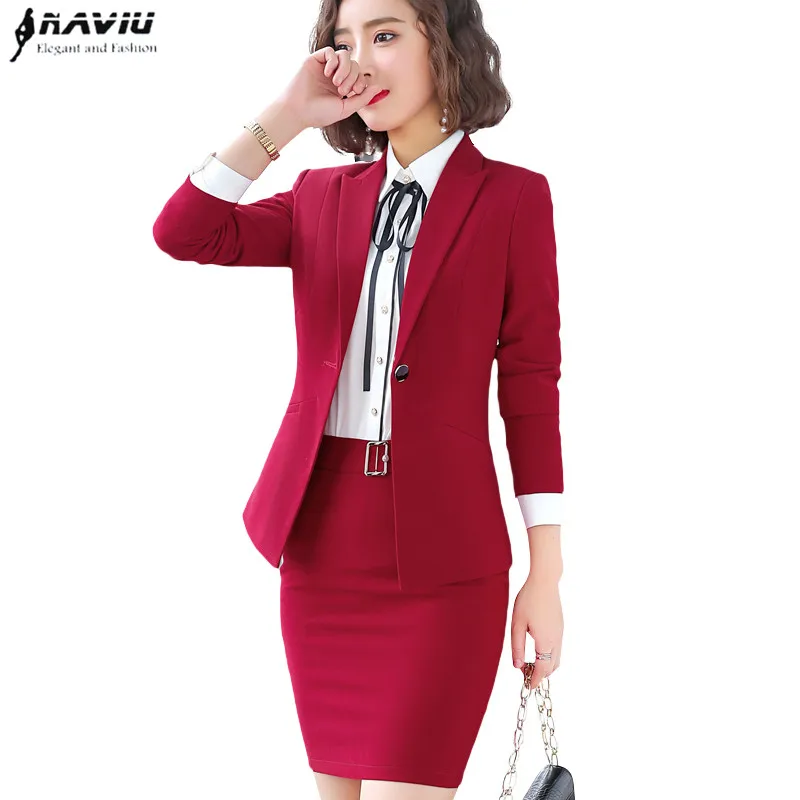 2019 сезон весна Новинка модные красные женские костюмы с юбкой Тонкий Длинные