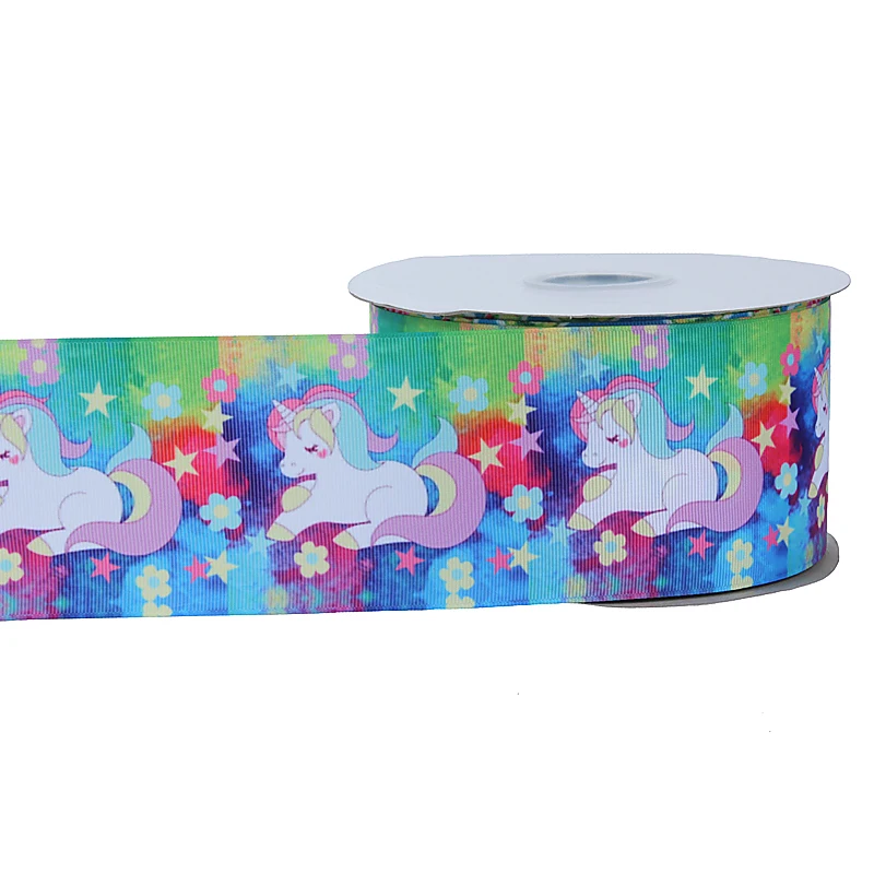 

FLRA Ribbon Colorful Unicorn printed grosgrain ribbon for hair bows