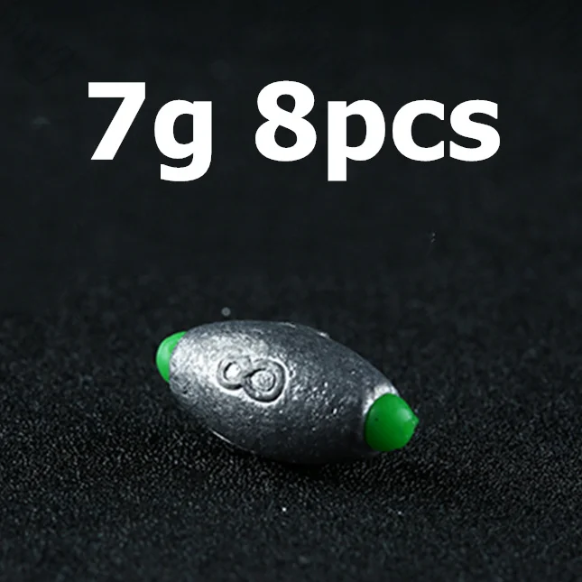 7g 3g/5g/7g/10g/14g/20g Быстрый в форме оливы грузило рыболовный свинец осень крюк Разъем открытие рот линия грузики круглый раскол - Цвет: 7g