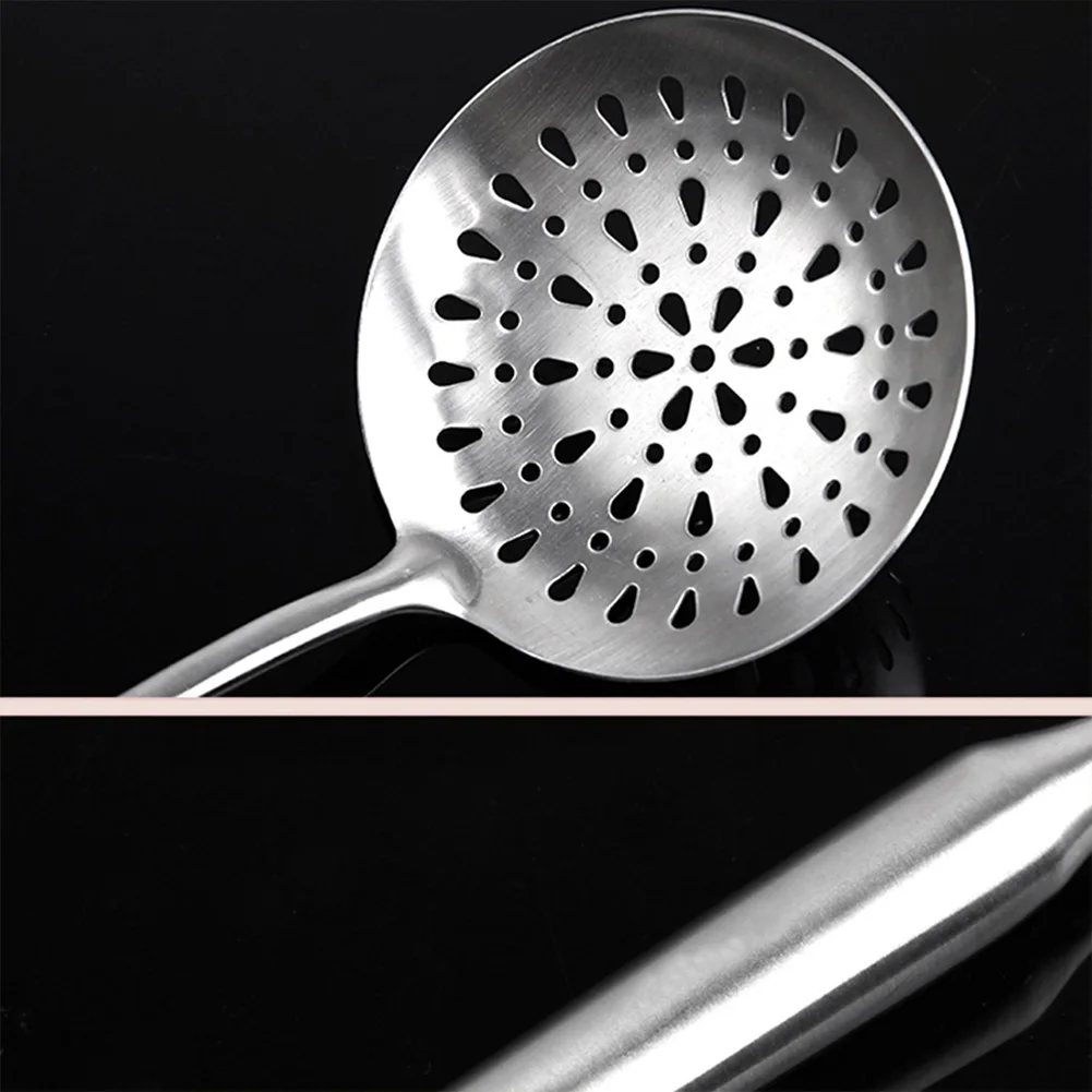 Ergonomic Handle Strainer Filter Home Slotted Spoon Vacuum Kitchen Heavy Duty Stainless Steel Comfortable Grip Soup Utensils | Дом и сад