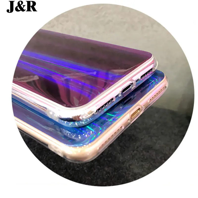 J &amp R роскошный Радужный блестящий чехол для телефона iPhone 6 6s 7 8 Plus X разноцветный