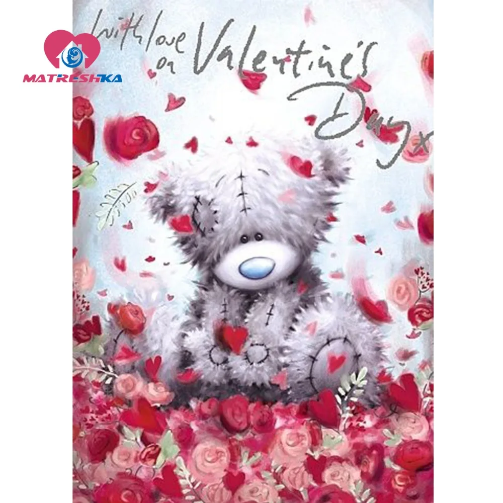 Алмазная вышивка алмазная живопись мультяшный медведь мозаика рисунки картины