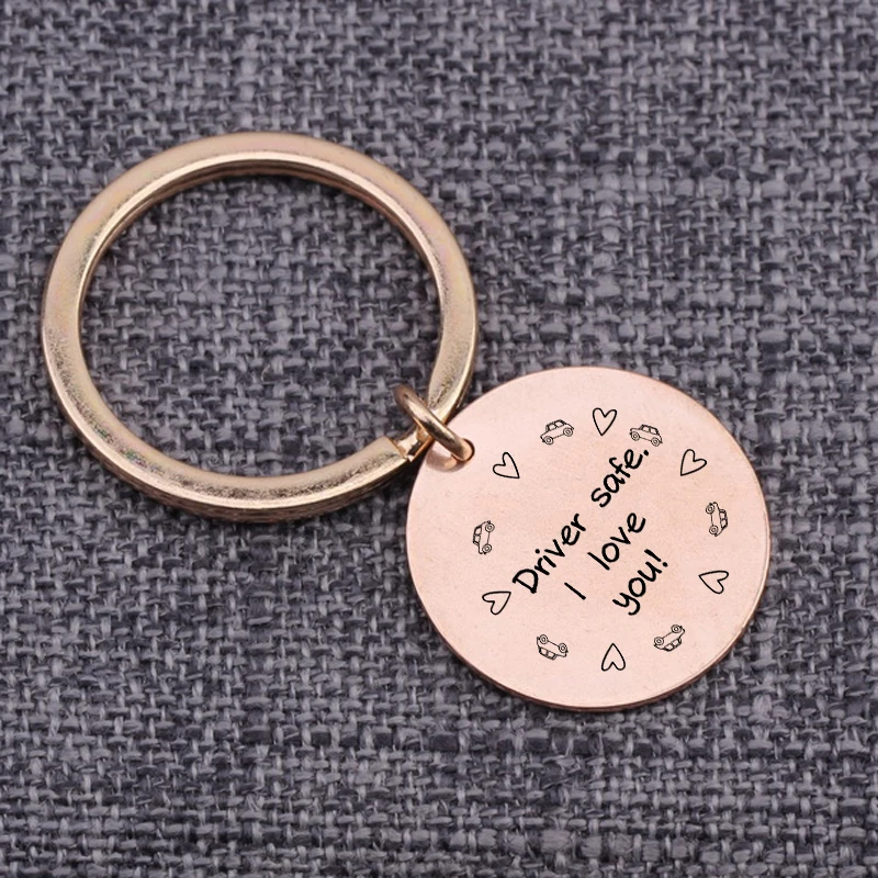 Gift For Boyfriend Girlfriend Keychain Drive Safe I Love You Heart Keyring Lover Gifts Couple Vanlentine`s Day Pendant Key Tag | Украшения
