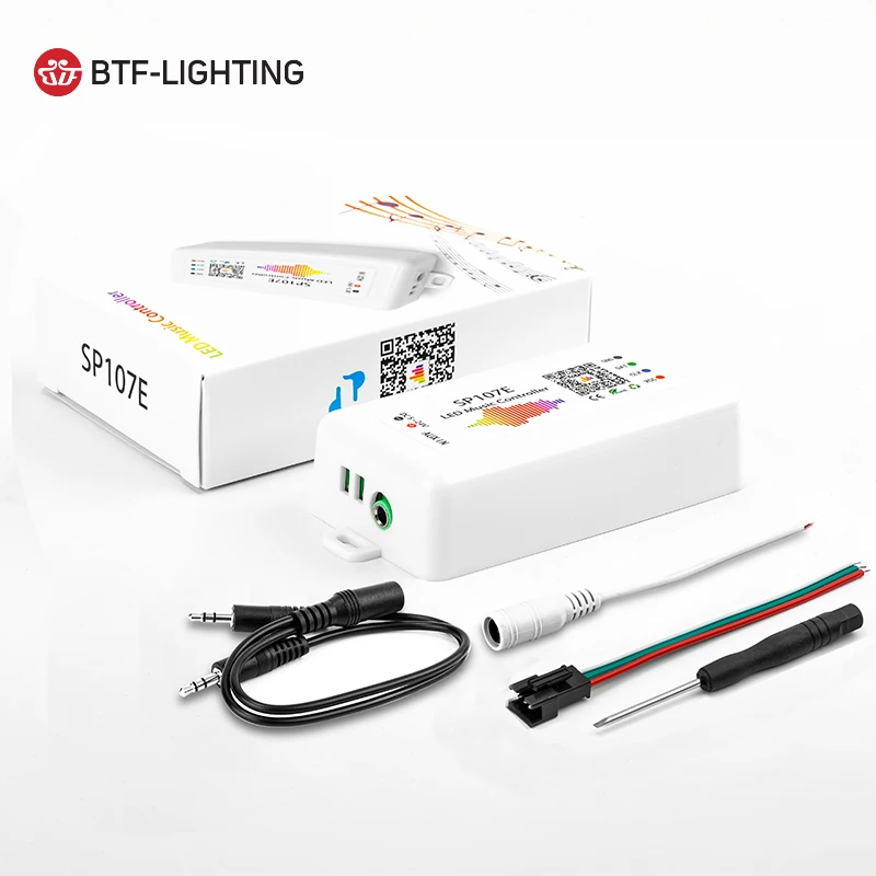 SP107E музыкальный контроллер для WS2812B Светодиодные ленты SP105E SP110E Bluetooth SK6812 RGB/RGBW APA102 WS2811 пикселей ленточный светильник DC5V-24V