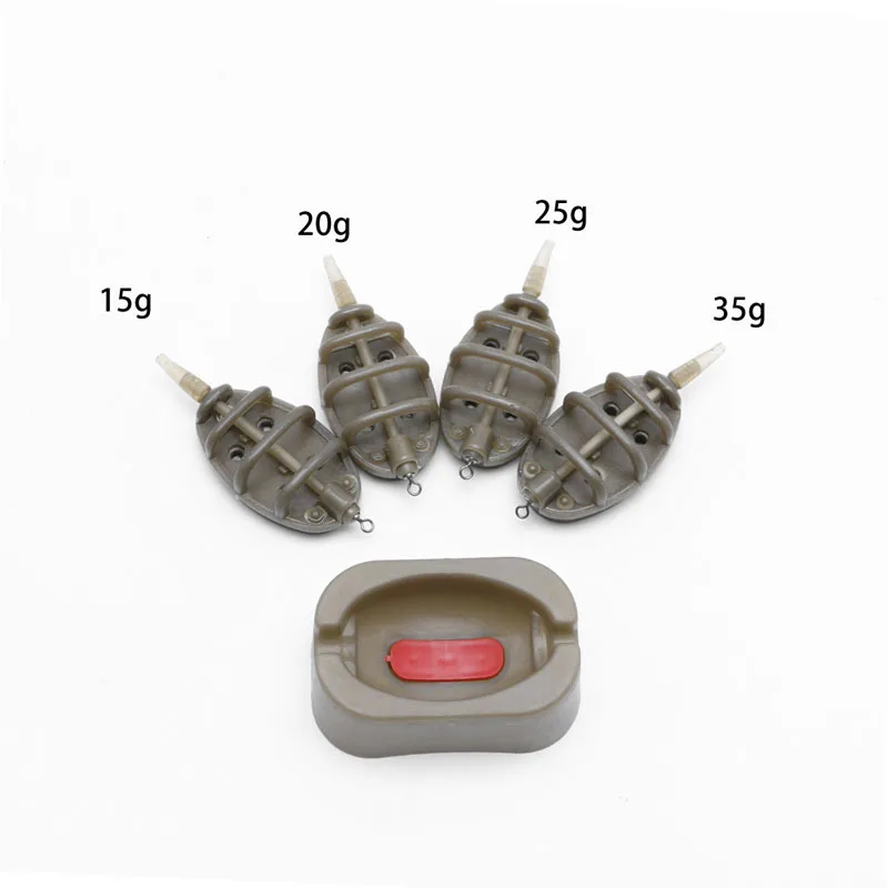 1Size 1 комплект(4 шт.) рыб Охота инструмент для рыбалки на карпа, встроенный методы приманки 4 кормушки 15/20/25/35g 30/40/50/60 г набор терминал рыболовные снасти - Цвет: 1Size