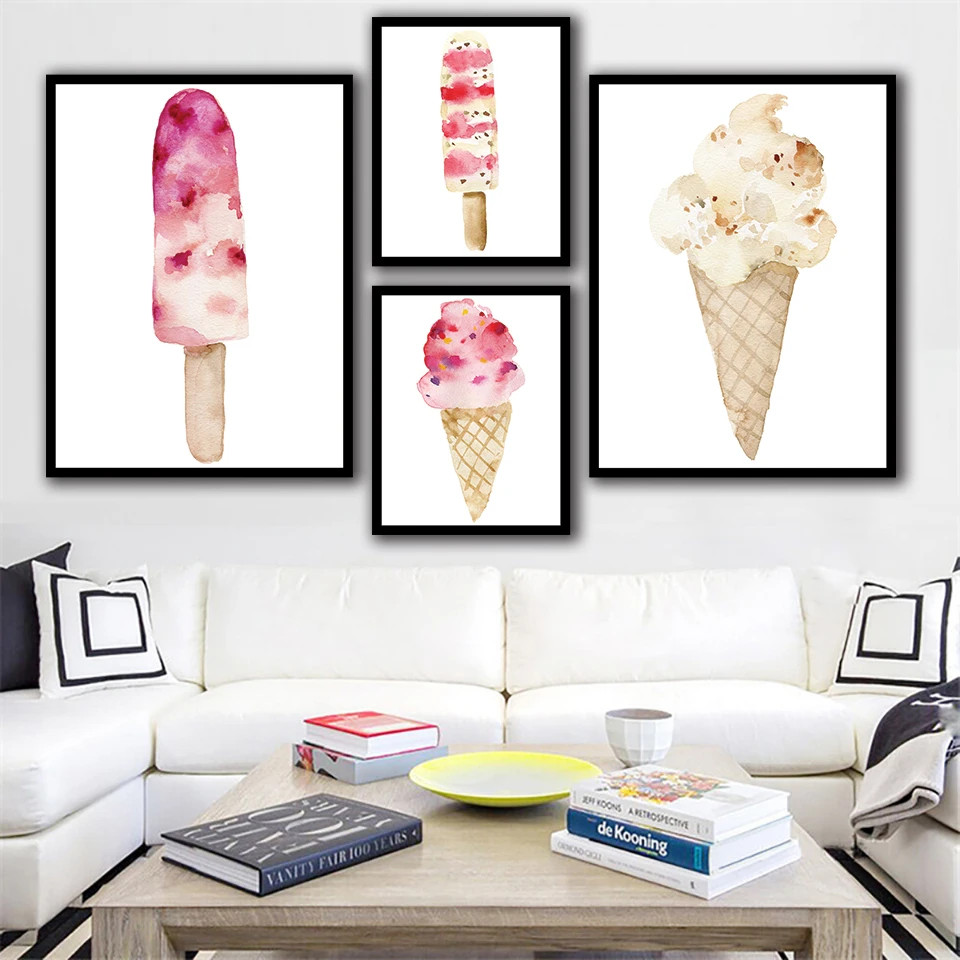 

Nordic Simple Ice Cream Good-looking Canvas Paintings Modern Living Room Wall Decor Posters Printing Creative Pictures Art
