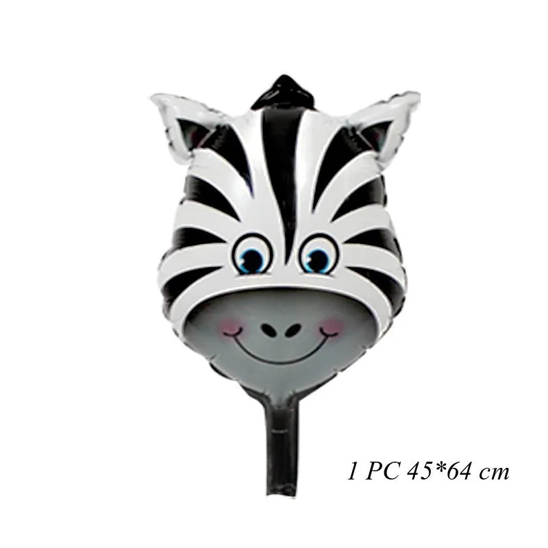 1pc Zebra 1 Набор диких животных Тема джунгли вечерние милые воздушные цифры с днем рождения баннер для детского дня рождения для вечеринки в стиле сафари поставка - Цвет: 1pc Zebra