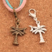 22pcs 2colors coconut tree moon lobster claw clasp charm beads jewelry diy c413 34 8x14mm
