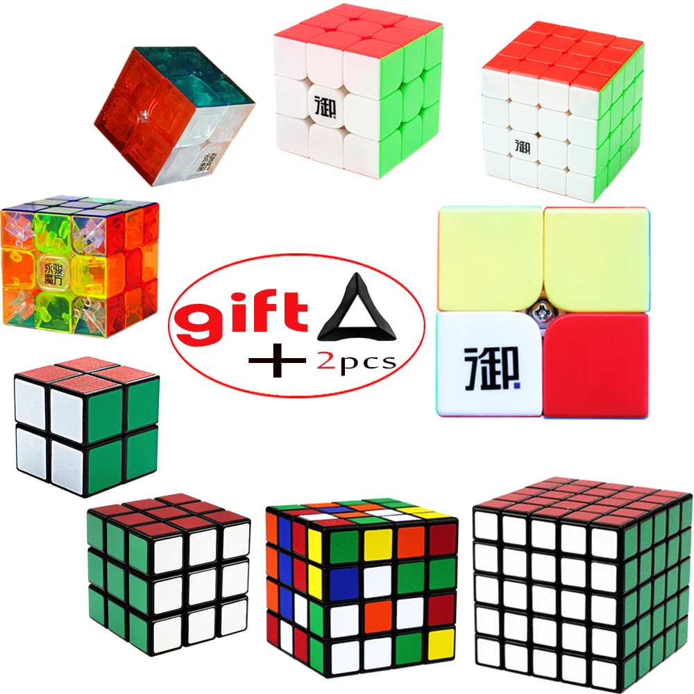 2 куб подставки в качестве подарка YJ 2*2 3*3 QiYi магические Кубики пазлы 2x2x2 3x3x3 4x4x4 3