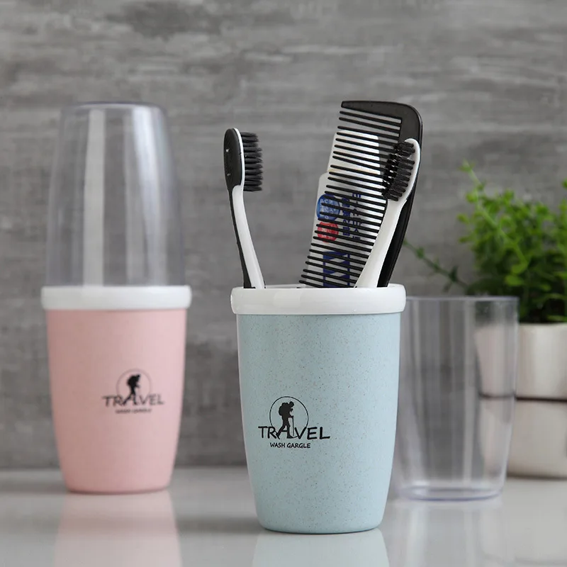 Wheat Straw Multifunctional Mouthwash Cup Portable Travel Storage Toothbrush Set Business Cleaning | Дом и сад