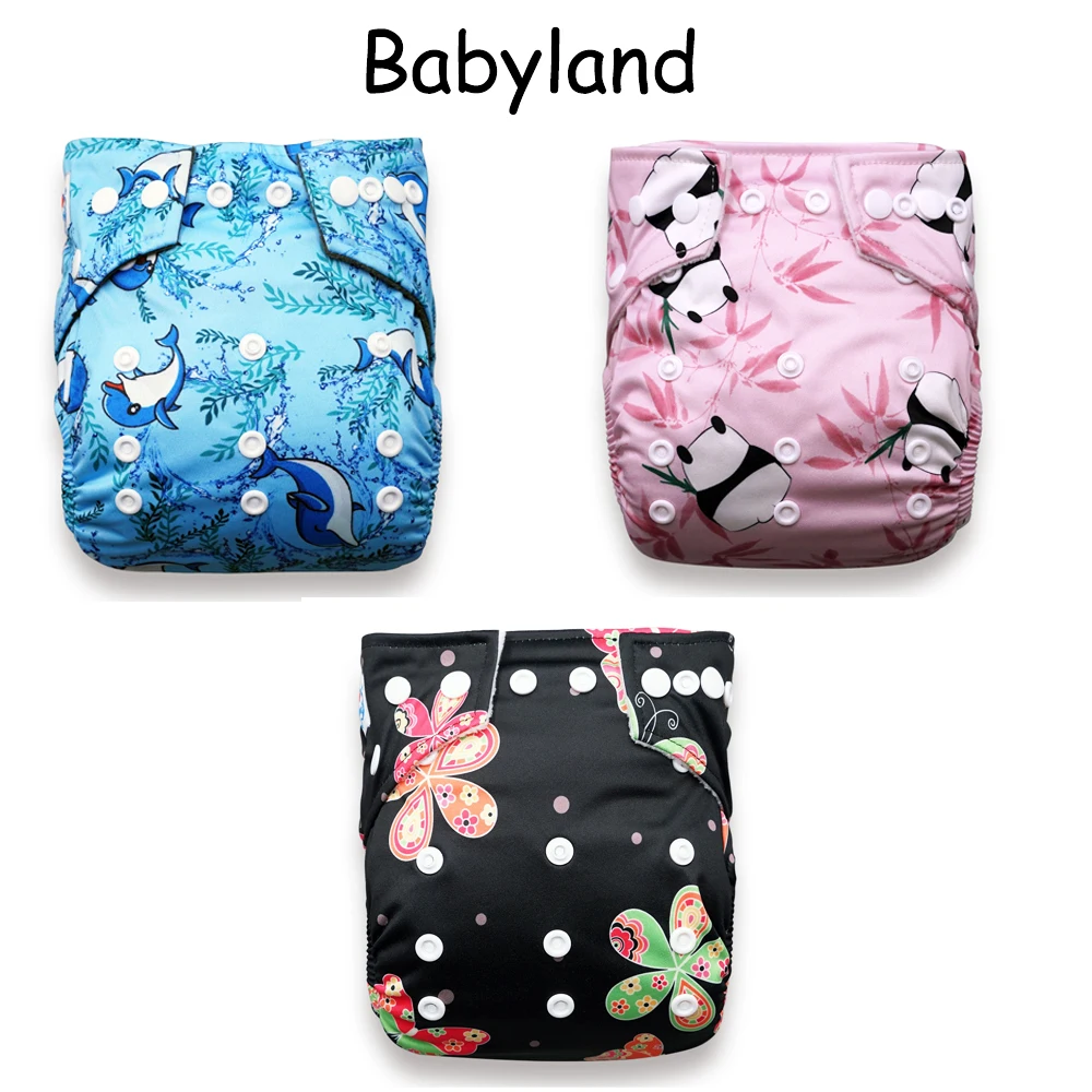 

[BABYLAND] 3 шт./упак. угольные бамбуковые подгузники детские карманные подгузники платье для маленьких девочек платье для мальчиков Уголь органического бамбука Чехлы для подгузников