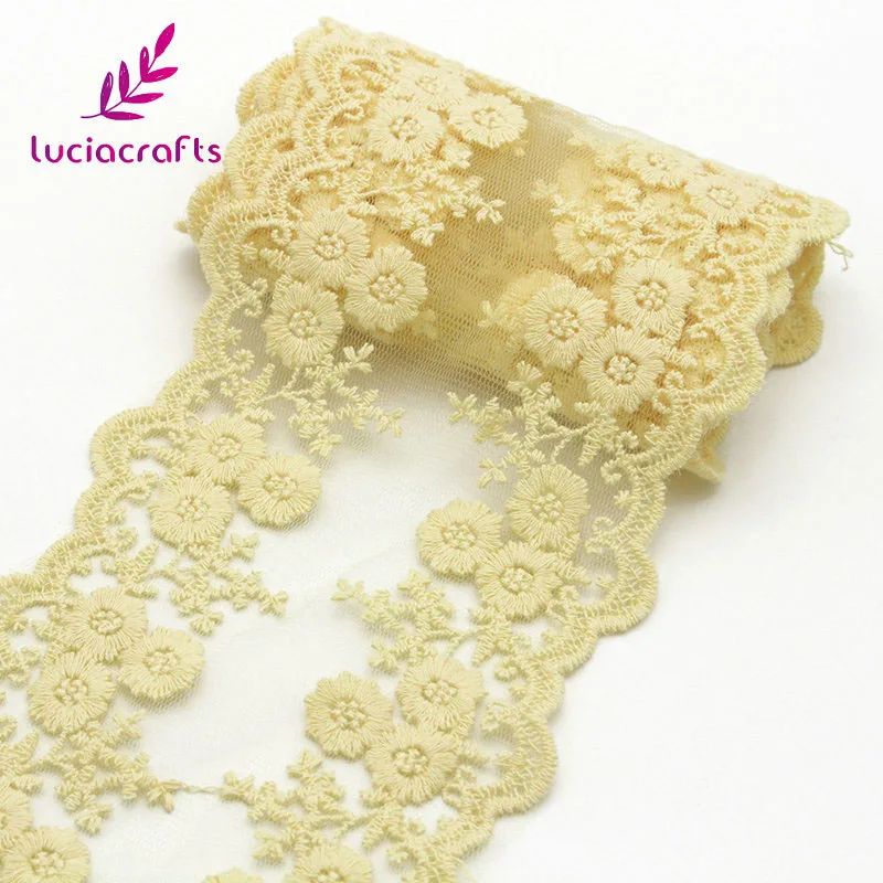 Color 5 yellow Lucia crafts, 1 год/партия, 12,5 см, отделка, кружево, хлопок, ленты, сделай сам, для свадебной вечеринки, Декор, искусство, шитье, материал, поставка N0402 - Цвет: Color 5 yellow
