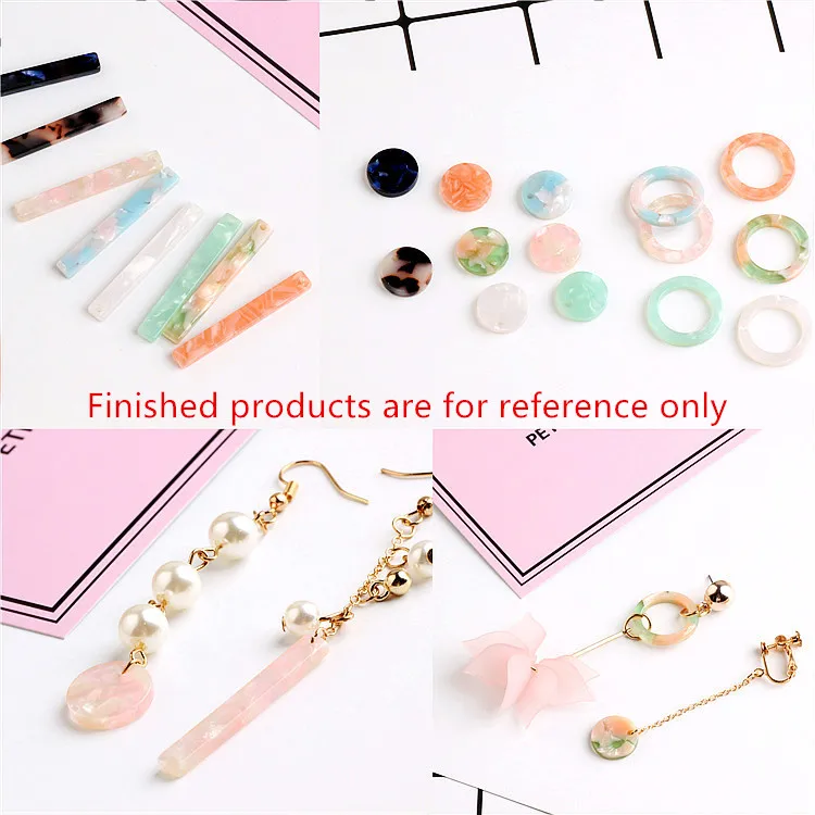 

50pcs/lot colorful Cartoon rounds/rectangle shape acrylic fashion charms diy jewelry earring/bracelet pendant accessory