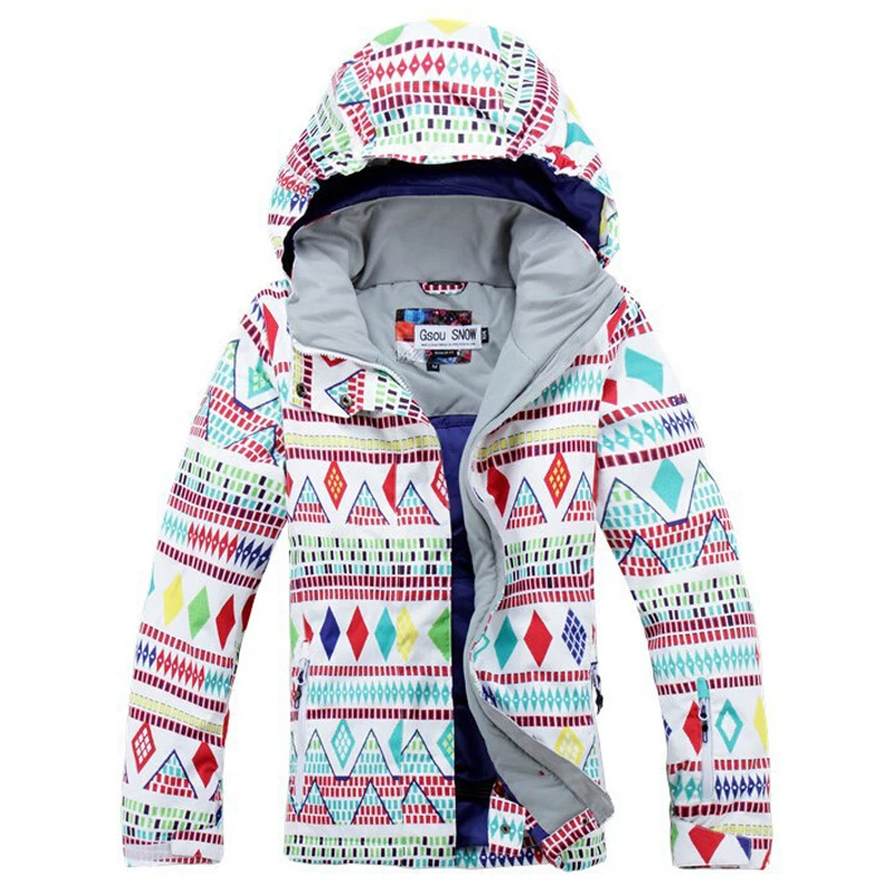 Outdoor Women's Ski Jacket Winter Thickened Warm And Cold-proof Ski Dress Girl's Mountaineering Dress Windproof Waterproof Coat