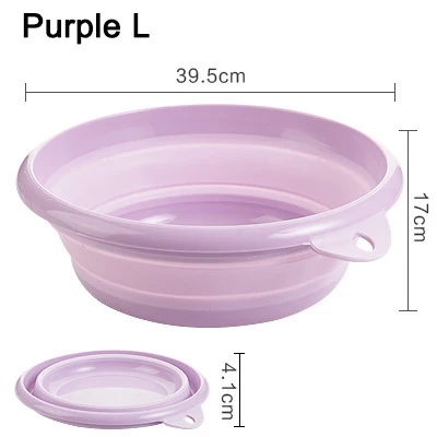 Purple L Bucket MSJO складное ведро для туризма, портативное ведро для умывальника, складное ведро для кухни, машины, ванной, для мытья одежды, для путешествий, кемпинга - Цвет: Purple L Bucket