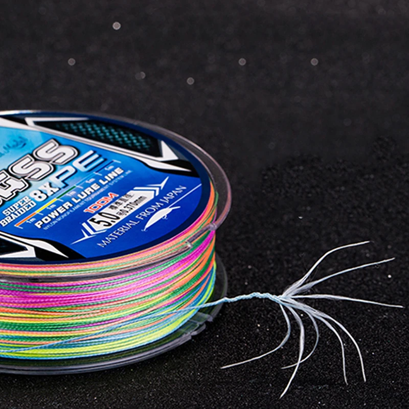 

8 Strands PE Braided fishing line 100m Multicolored One meter per color Super Strong Japan Multifilament PE braid line