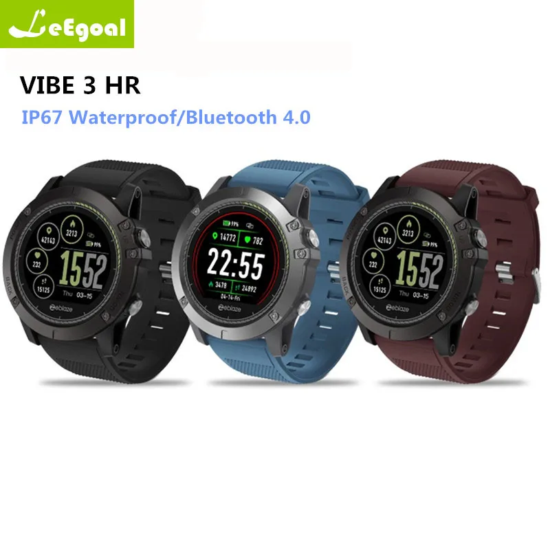 leegoal VIBE 3 HR Bluetooth Sports Waterprof Smart Watch 1.22'' Call Message Reminder Heart Rate Monitor Blood Pressure Function |