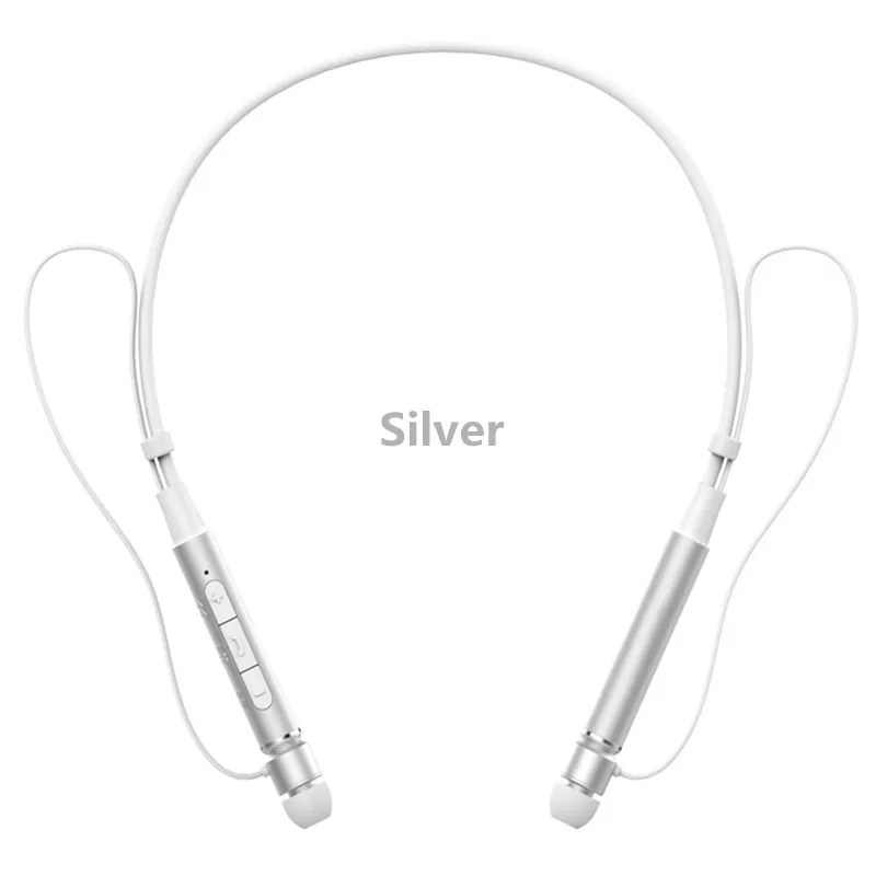 Серебристый Roman Z6000 беспроводные 4,1 Bluetooth спортивные наушники с шейным ободком в ухо стерео наушники с микрофоном пота гарнитура Hands Free - Цвет: Серебристый