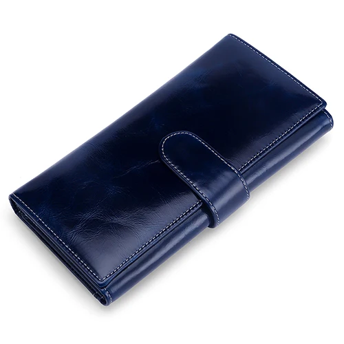 Royal Blue COMFORSKIN, роскошный женский кошелек из воловьей кожи, длинный, много карт, Женский кошелек на молнии, европейский и американский стиль, кошельки - Цвет: Royal Blue