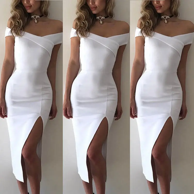2018 летние модные женские туфли бинты Bodycon рукавов Вечеринка до середины икры