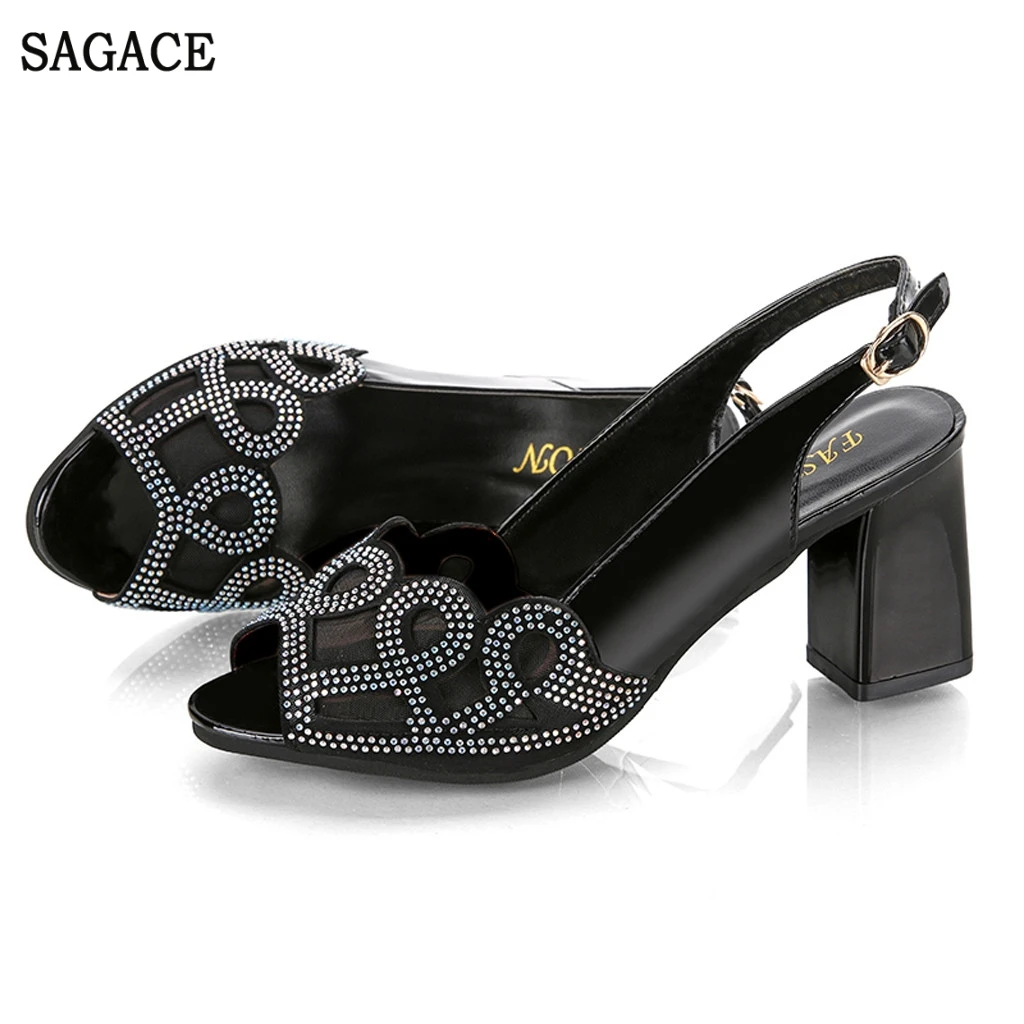 Сандалии SAGACE женские на высоком каблуке модные пикантные туфли с открытым носком