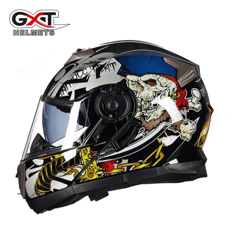 Новинка зимы 2019 мотоциклетный шлем GXT с откидной крышкой и двумя линзами