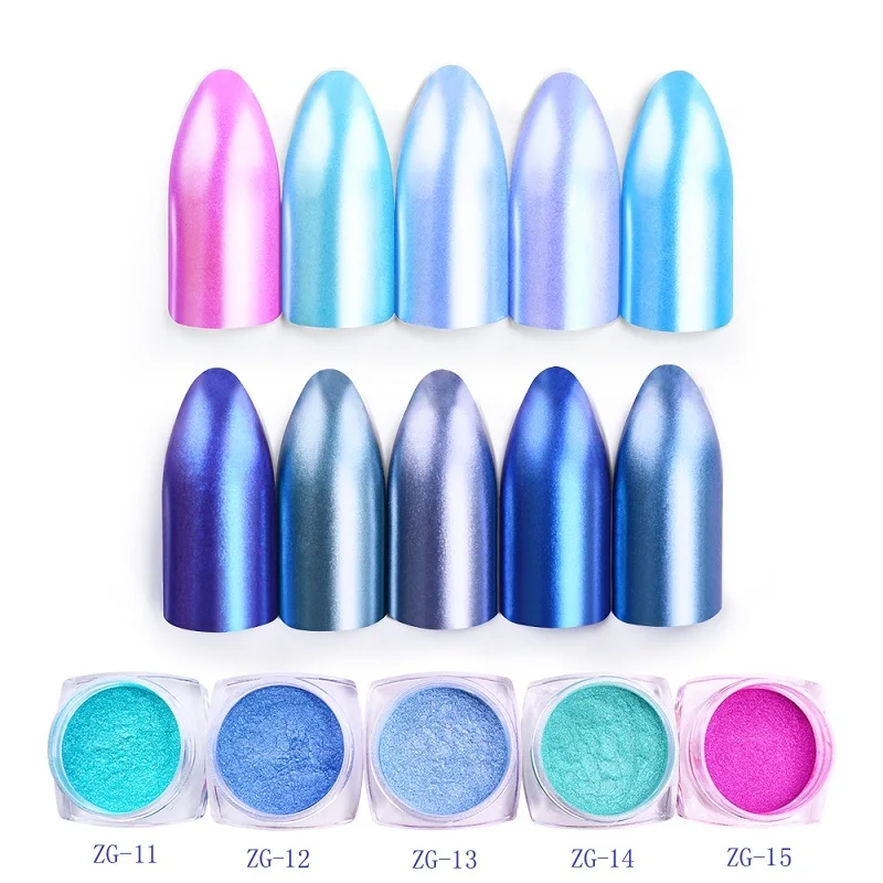 2g/box Nail Glitter Mirror Powder Art Decorations Chrome Pigment Dust Shell DIY Manicure Blue Pink Decor Nails Tips | Красота и